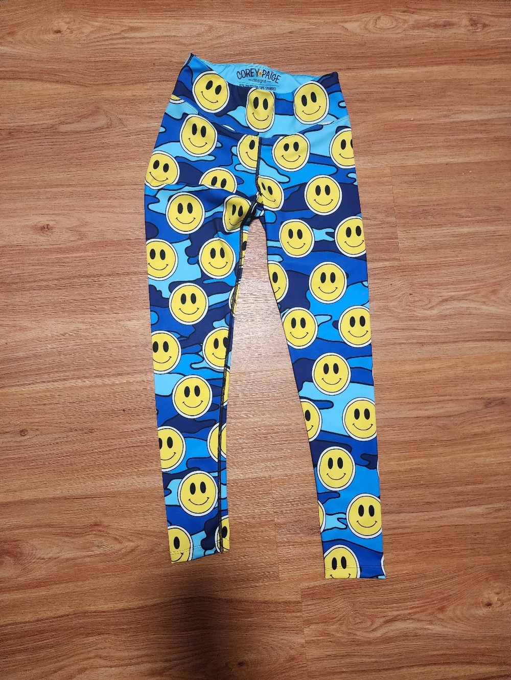 Corey Paige  Blue Smiley Face Leggings